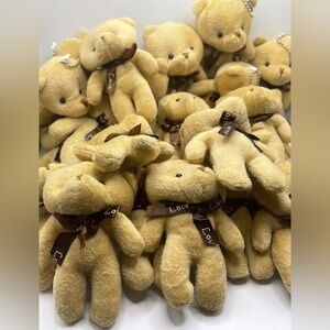 24pcs Small Plush Bears Light Brown Toys Baby Shower Favors Birthday Wedding
